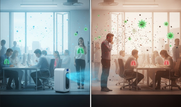 Airborne aerosols illustration